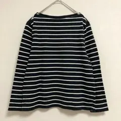 UNIQLO ユニクロ ボーダー柄 ロンＴ 【M】 白 黒 コットン