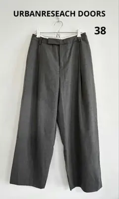 URBANRESEACH DOORS タックウールワイドパンツ　グレー38