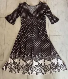 ＯＴＴＯオット−ドット柄花柄ワンピース