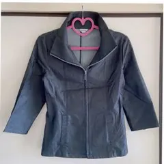 Emilyanストレッチ ライトデニム風 7部袖 ジップ ジャケットのサムネイル