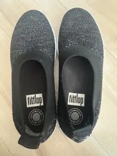 fitflop Crystal Ballerina ブラック/グレー US 06