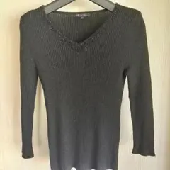 《23区》レディースニットカットソー　　 ビーズ付き　 Mサイズ　ブラック