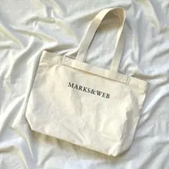 新品未使用 MARKS&WEB コットントートバッグ Ｌ ホワイト（アイボリー）