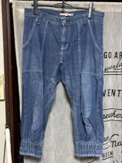 pink adobe デニムクロップドパンツ