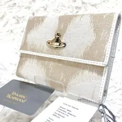 ✨新品 ヴィヴィアンウエストウッド 三つ折り財布 オーブ ベージュ ジャガード