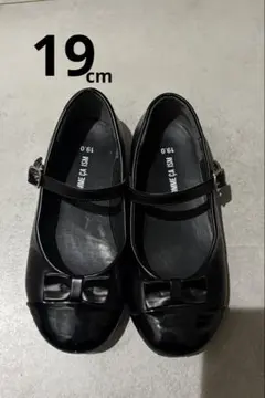 【COMME CA ISM】フォーマルシューズ 黒 リボン 19.0cm