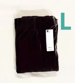 新品タグ付きGUベロアナローマキシスカートLダークブラウン　ジーユー