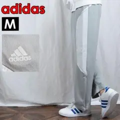 古着 ジャージ下 パンツ adidasアディダス M グレー 三本線 A661