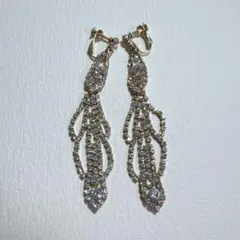 ゴールド クリスタル ロングイヤリング