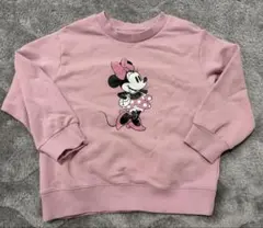 ミニーマウス プリント ピンク トレーナー