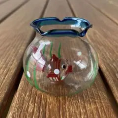 TS73 ミニ金魚鉢 置物 オブジェ ブルー 置物 涼しげ 金魚 水草 夏 縁日