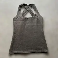 カーキ クロスストラップ タンクトップ　Mサイズ　匿名配送