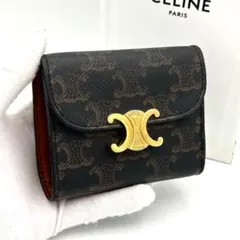 鑑定済み セリーヌ スモールフラップウォレット 財布 トリオンフ 総柄