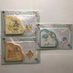 ポケモン　一番くじ　メモ帳　ステッカー　Ｈ賞　　ピカチュウ　イーブイ