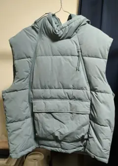 【H&M】フード付きベスト　ブルー　サイズL