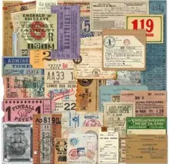 アンティーク コラージュ シール ステッカー まとめ売り 50枚入