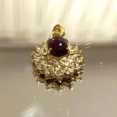 高貴　豪華　ルビーカラー＆ＣＺ　ゴールド ペンダント　ヘッド♪