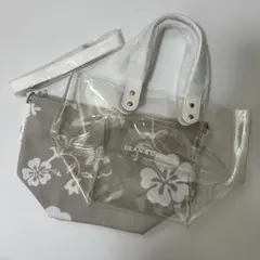 【未使用】ハワイ限定 ディーン＆デルーカ ハイビスカス 3WAY トート グレー