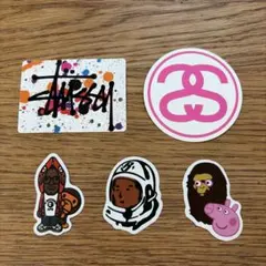 STUSSY A BATHING APE 防水ステッカー 5枚セットのサムネイル