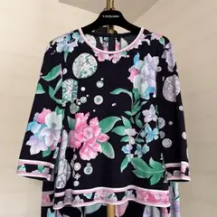 良品 レオナール シルク フラワープリント トリム チュニック 48大きい