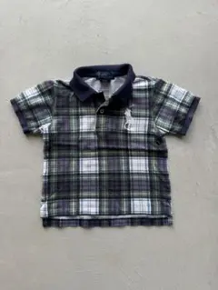 ポロラルフローレン チェック柄ビッグポニーポロシャツ 24M (y213)