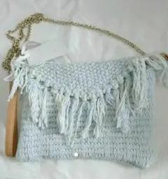 未使用タグ付き☆ニットクラッチバッグ☆２way