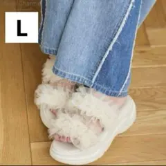 即日発送　辻希美　angecharme チュールサンダル　Lサイズ　ブラック