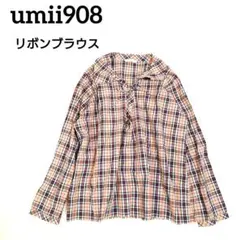 umii908 45R プルオーバー リボン チェックブラウス サイズ2 - メルカリ
