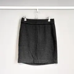 BANANA REPUBLIC スカート 2 千鳥柄 グレー 上品
