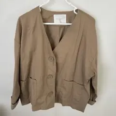 ehka sopo ブラウン ノーカラージャケット