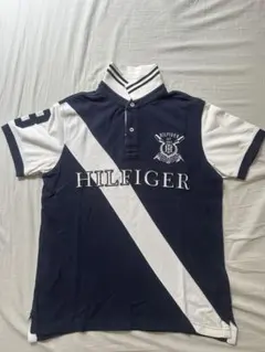 HILFIGER ポロシャツ ネイビー/ホワイト
