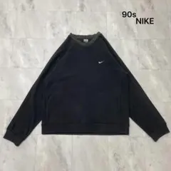 90s ナイキ フリース ラグラン スウェット 刺繍ロゴ ストリート アメカジ