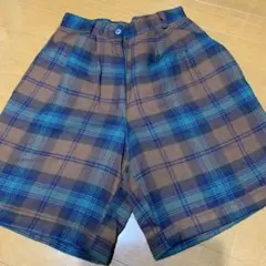 SILVER BUTTON ウール　チェック柄　キュロットスカート