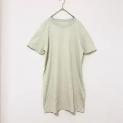 UNIQLO♡レディース クルーネック半袖ワンピースTシャツ ライトグリーン M