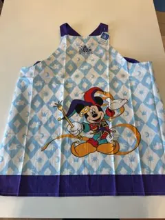 ディズニー15周年ミッキーマウス エプロン フリーサイズ 水色 紫