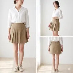 【SLY】春デートに♡ロゴボタンが可愛いブラウンのプリーツミニスカート/サイズ0