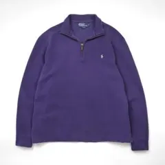 90s オールド ラルフローレン ハーフジップ ポニー スウェット ビンテージ紫