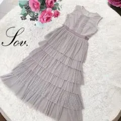 美品✨】 Sov.ドットチュールフリルワンピース - メルカリ