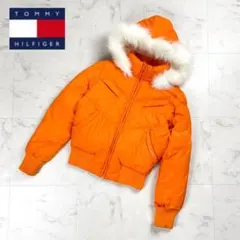 トミージーンズ フェイクファー中綿ジャンパー オレンジ S*HD1104