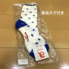 ★新品！アルチビオ メンズ マーク入りソックス★白×青　星模様のサムネイル