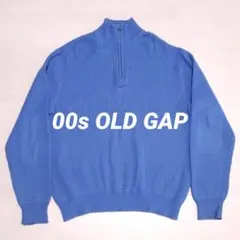 00s OLD GAP ハーフジップニット ミリタリー スカイブルー