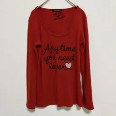 INGNI 赤 長袖 Tシャツ メッセージプリント Mサイズのサムネイル