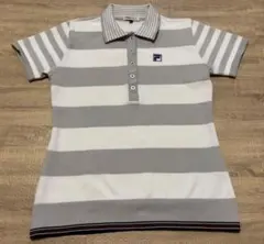 FILA GOLF レディース ポロシャツ ボーダー柄 M　ゴルフのサムネイル