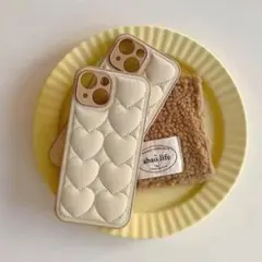 iPhone16Promax ケース ハートキルティング iPhoneケース