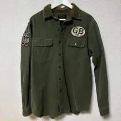 Polo GBロゴパッチ付き オリーブグリーン長袖シャツ※値引OK！