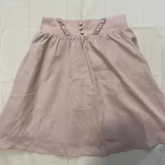 夢展望　フリルパールボタン付きピンクフレアスカートのサムネイル