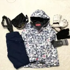 PURECONSCIOUS スキーウェア 花柄 Mサイズ5点セット