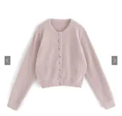 【新品未使用】GRL ラメフェザーニットカーディガン　ピンク [kz443]