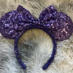 東京ディズニーリゾート スパンコールカチューシャ　紫