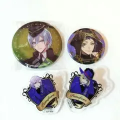 ディズニー ツイステ 缶バッジ シルバー ジェイド クリップ エペル ルーク